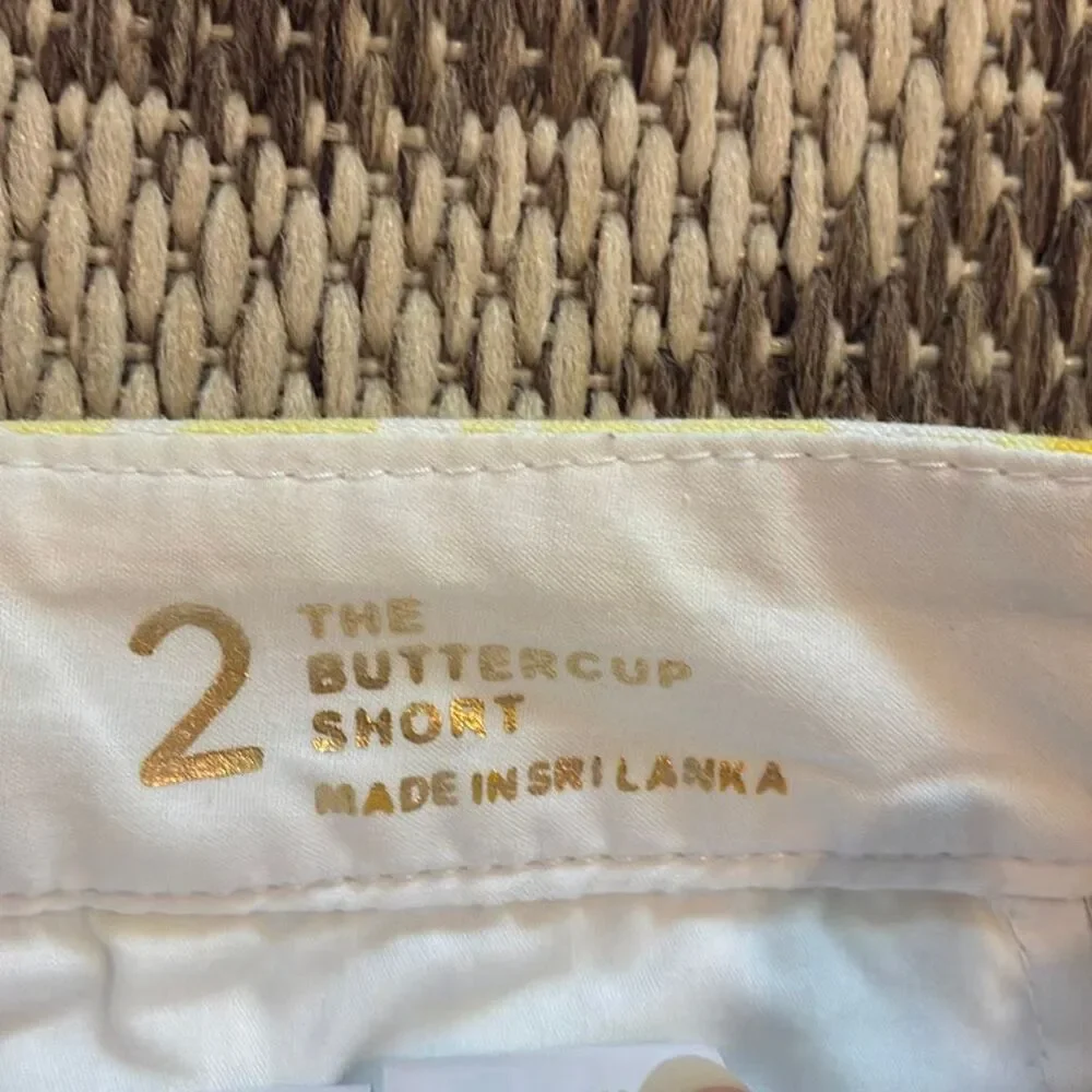 Lilly Pulitzer, buttercup, scallop shorts yellow floral, print, women’s size 2